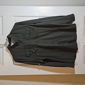 Amazon Green Safari Fishing Outdoor Shirt Button Up Long Sleeve Vented Size M